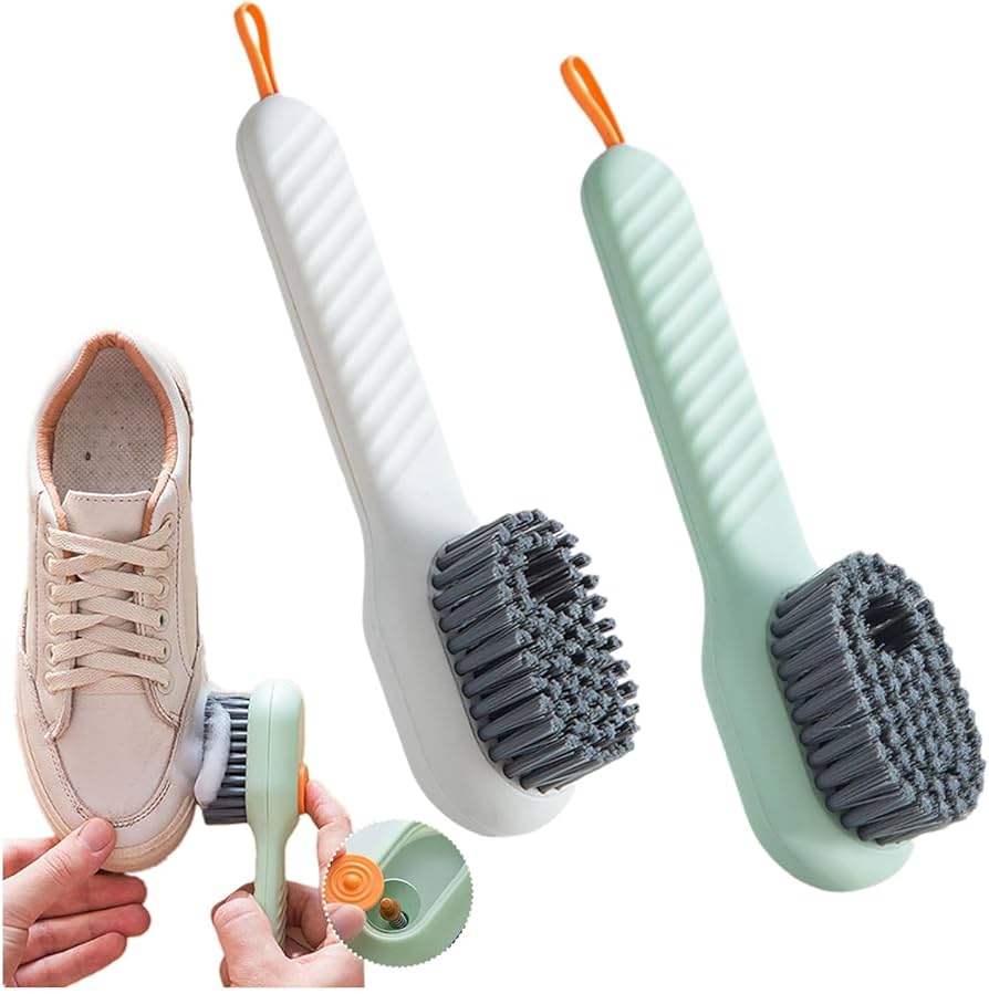 Multifunctional Shoe Brushes With Soap Dispenser Long Handle Brush Cleaner for Clothes Shoes Household Laundry Cleaning Brush - Image 3