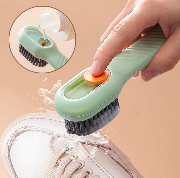 Multifunctional Shoe Brushes With Soap Dispenser Long Handle Brush Cleaner for Clothes Shoes Household Laundry Cleaning Brush
